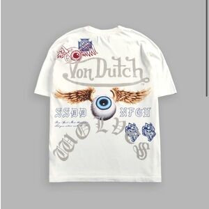 Darc Sport x Von Dutch tee Large NWT DSVD NFGU PREMIUM OVERSIZED TEE IN CREAM